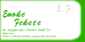 emoke fekete business card